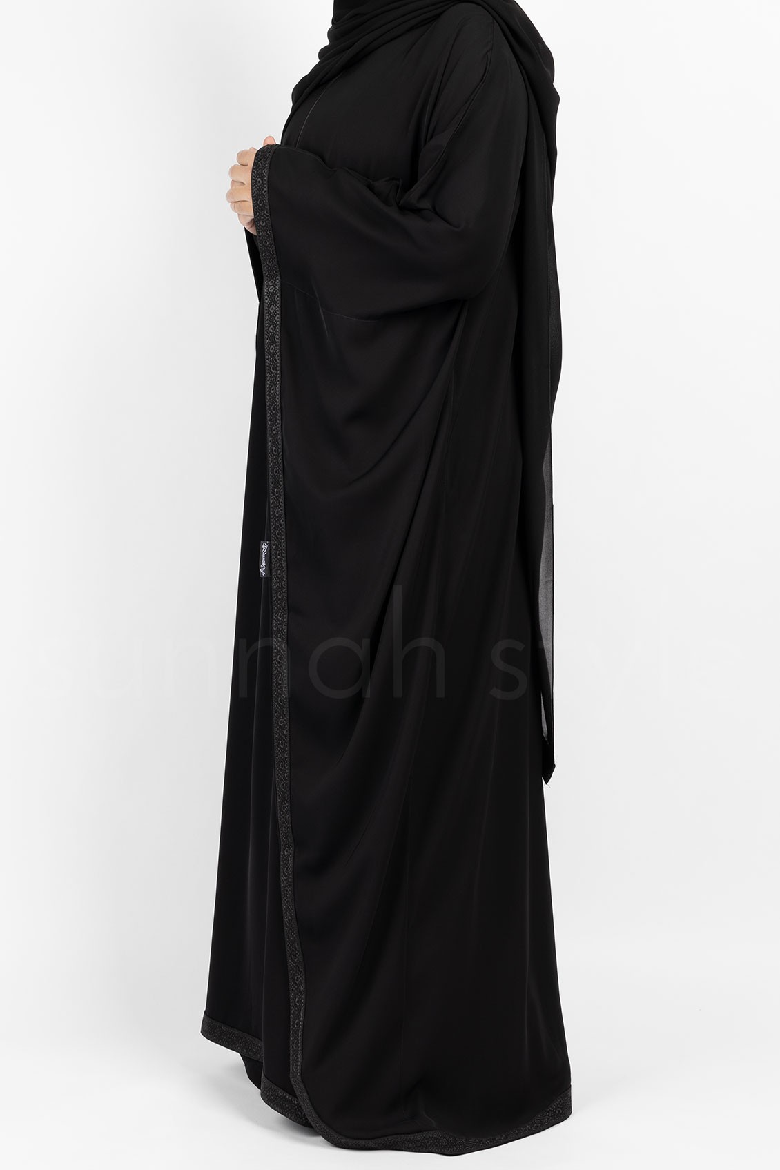 Sunnah Style Obsidian Butterfly Abaya Black Batwing Embroidery